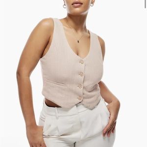 aritzia wilfred desire vest beige color